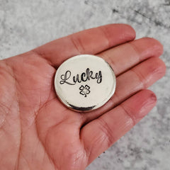 LUCKY Charm St Patrick's Day Pocket Stone Salt and Sparkle