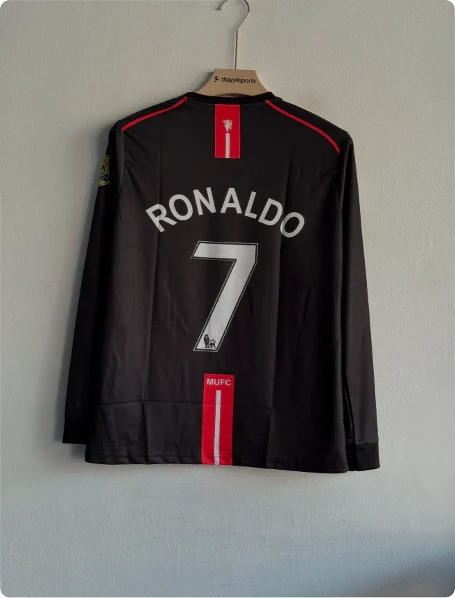 MANCHESTER UNITED 2007-08 AWAY KIT RONALDO FULLSLEEVE