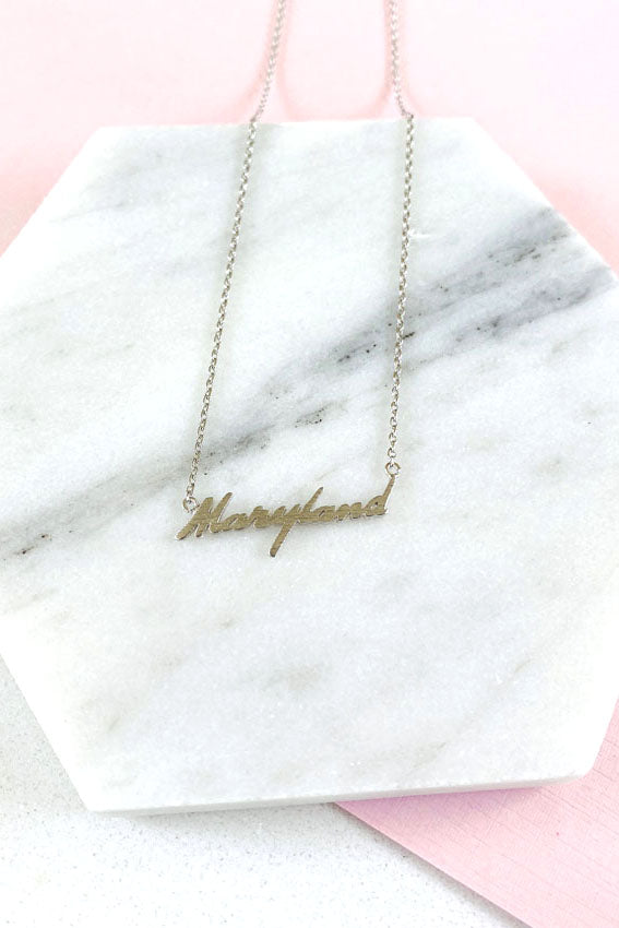 Maryland Script Necklace