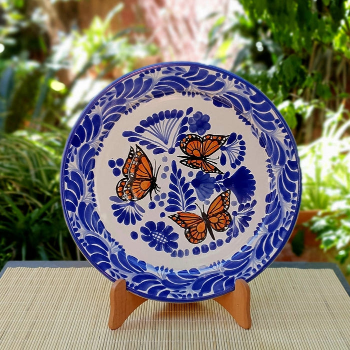 Monarch Butterfly Plate Blue Colors