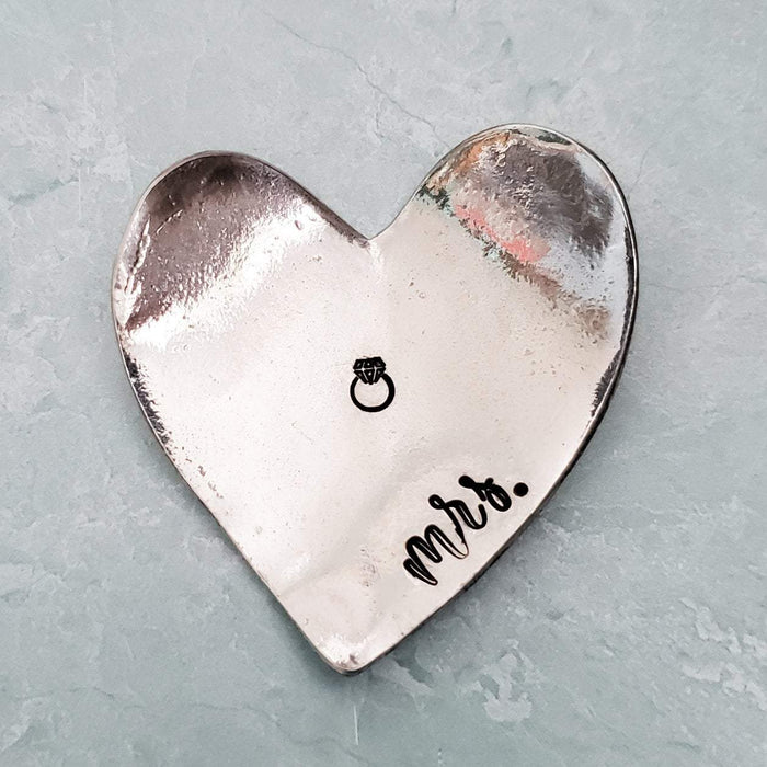 MRS Pewter Heart Shaped Trinket Dish Salt and Sparkle