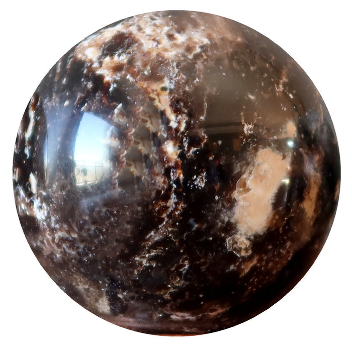 light and dark brown opal sphere