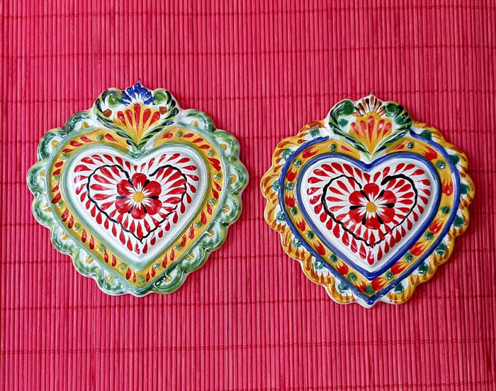 Ornament Love Heart 5x5 in Flat Set of 2 MultiColors