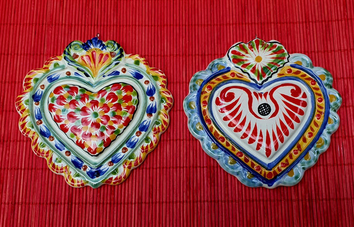Ornament Love Heart 5x5 in Flat Set of 2 MultiColors