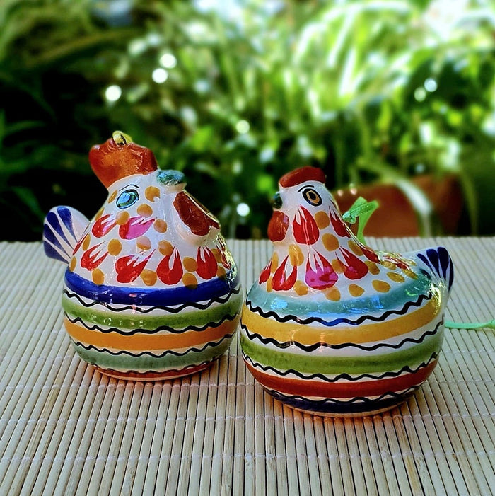 Ornament Rooster and Hen SET 3D Figure MultiColors