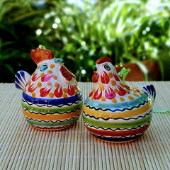 Ornament Rooster and Hen SET 3D Figure MultiColors