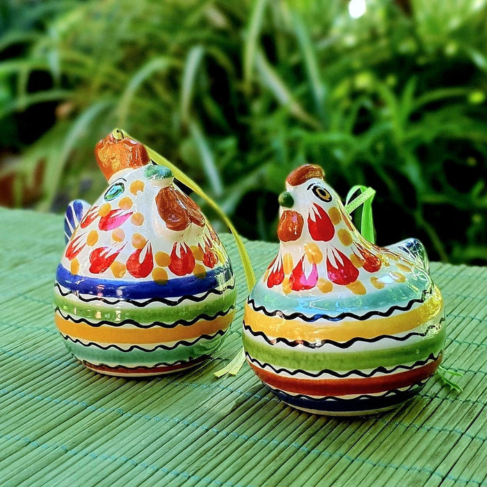 Ornament Rooster and Hen SET 3D Figure MultiColors