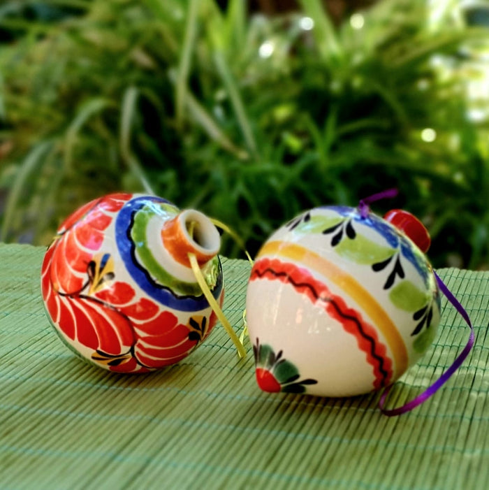 Ornament Sphere 3D Shape Set of 2 MultiColors