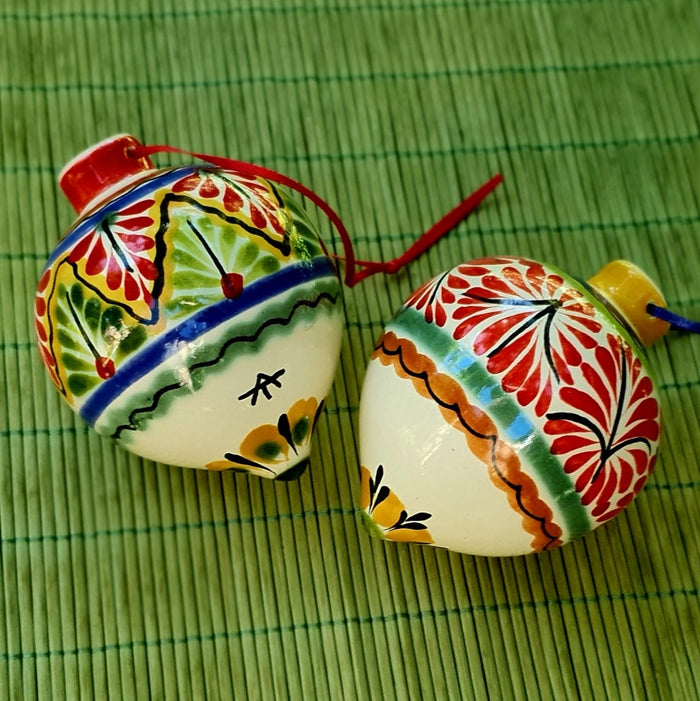 Ornament Sphere 3D Shape Set of 2 MultiColors
