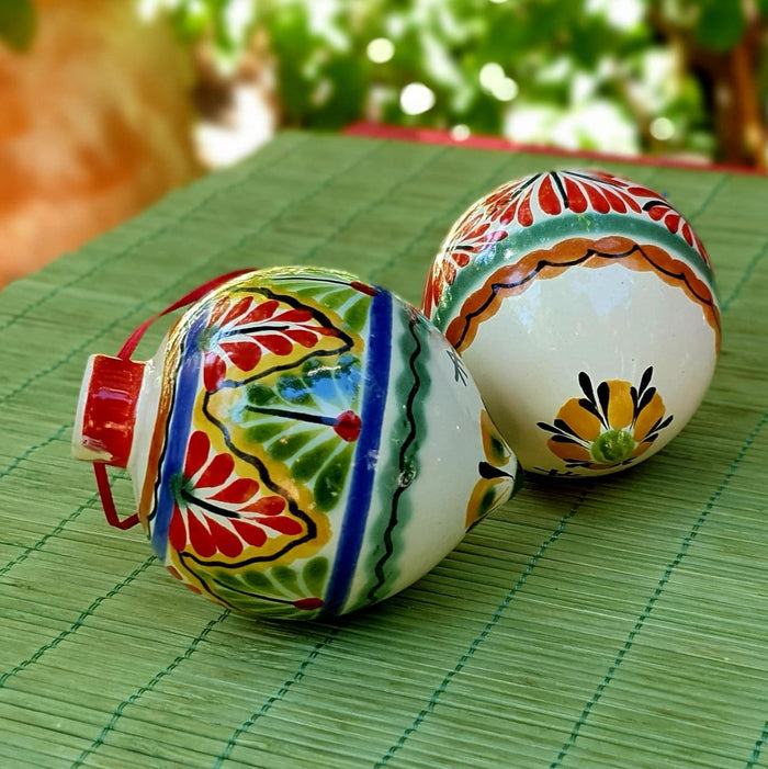 Ornament Sphere 3D Shape Set of 2 MultiColors