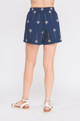 Palm Tree Embroidery Shorts
