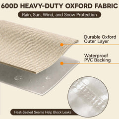 Patio Furniture Cover, Large Coffee Table 48''W×24.5''D×15.5''H - Eagle Peak®