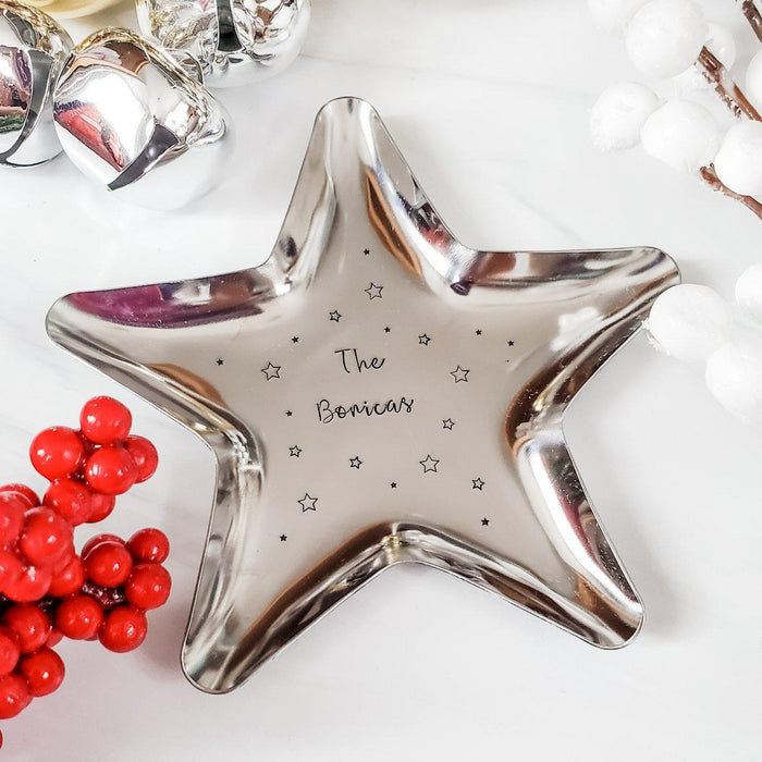 Personalized Christmas Star Trinket Dish Salt and Sparkle