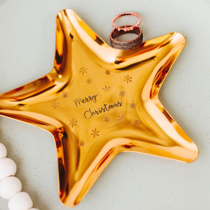 Personalized Christmas Star Trinket Dish Salt and Sparkle