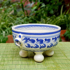 Pig Molcajete Bowl Blue and White
