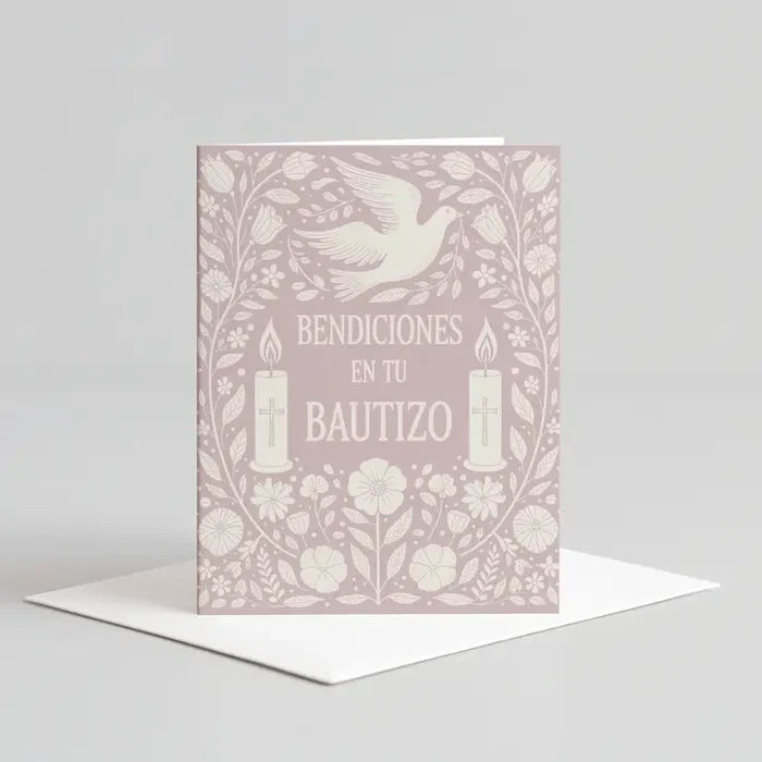 Pink Bautizo Card