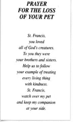 Prayer for the Loss of Your Saint Bernard U - LAMINATED HOLY CARDS- QUANTITY 25 PRAYER CARDS