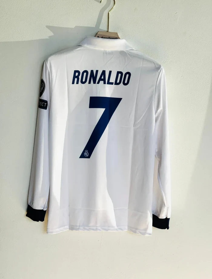 PRINTED REAL MADRID 2016-17 HOME KIT RONALDO FULLSLEEVE POLO