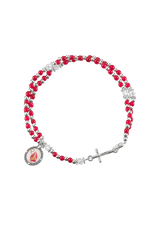 Red Glass Bead Confirmation Bracelet