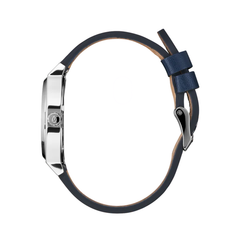 Reloj Time Teller Leather Silver Cloud Indigo