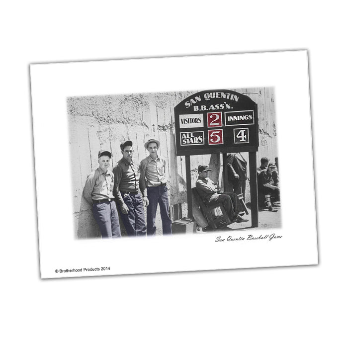 San Quentin Prison Baseball Association Prisoners Game Glossy Print