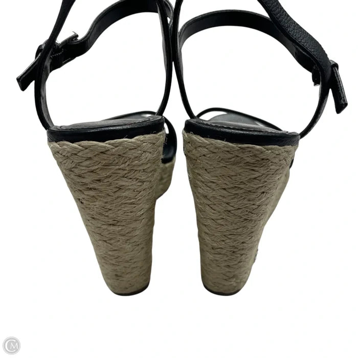 Sandals Heels Wedge By Michael By Michael Kors In Black & Cream, Size: 7.5