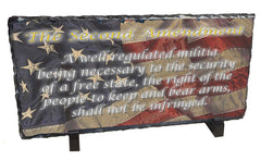 Second Amendment Distressed Photo Slate Rock