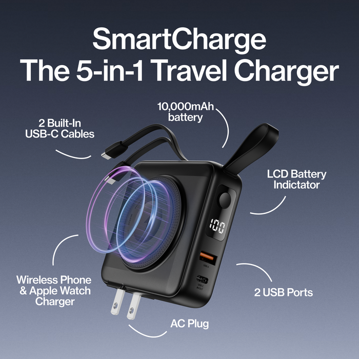 SmartCharge 6-in-1 Travel Charger | Black