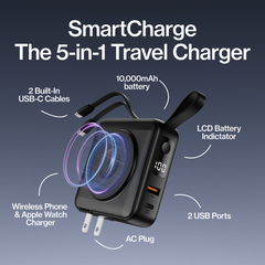 SmartCharge 6-in-1 Travel Charger | Black