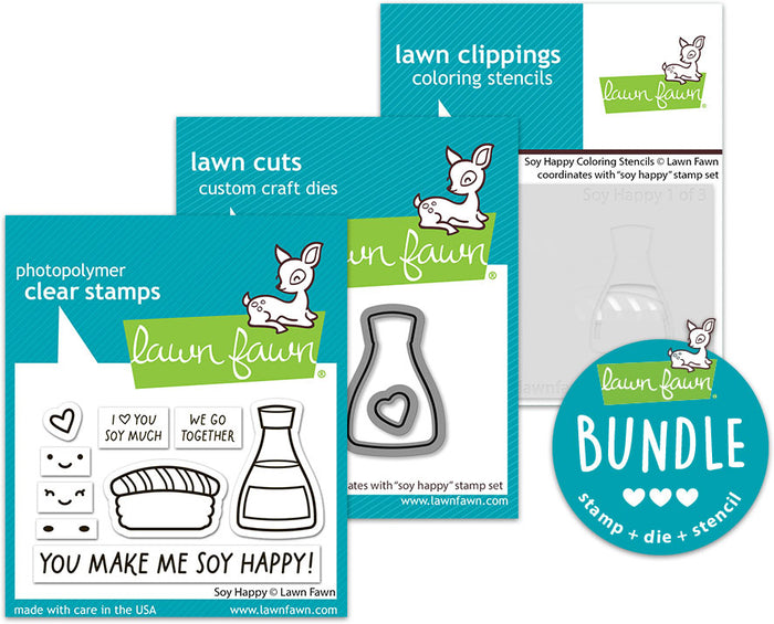 soy happy (stamp+die+coloring stencil bundle)