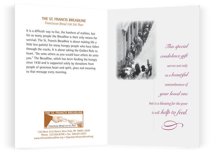 St. Francis Breadline: <br> Deceased Secular Card