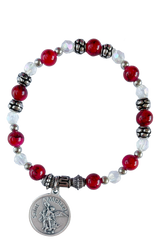 St. Michael Italian Beaded Charm Bracelet