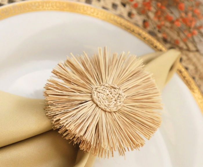 Sunflower Napkin Ring, Set of 4