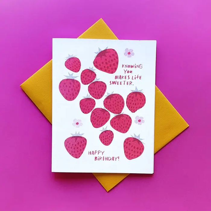 Sweeter Strawberry Birthday Card