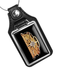 United States Coast Guard Tactical Law Enforcement Emblem Faux Leather Key Ring