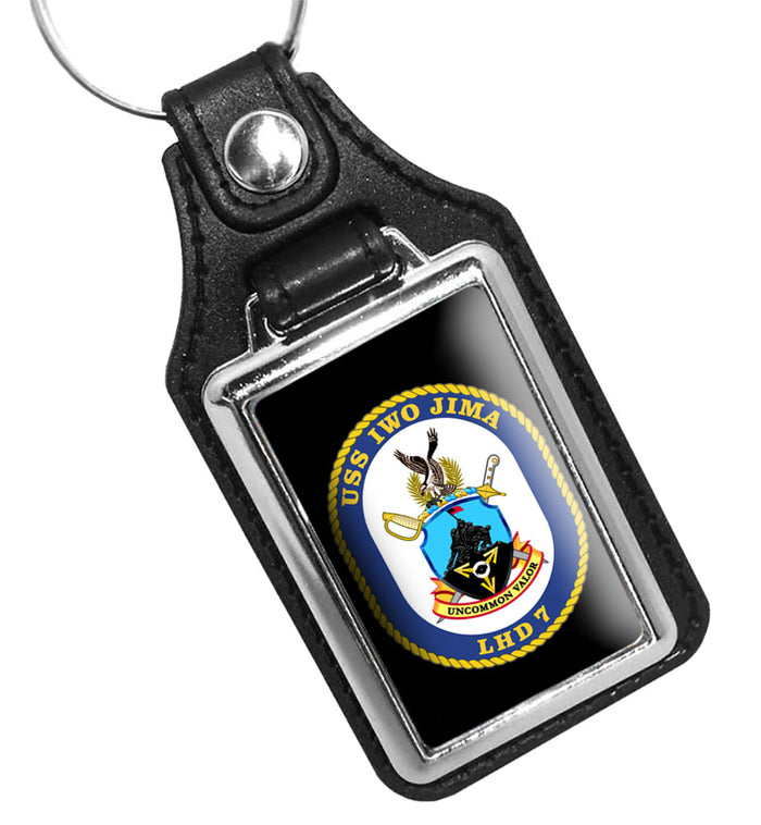 Copy of United States Navy Ship USS Iwo Jima Faux Leather Key Ring