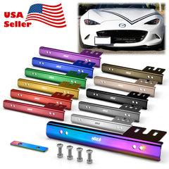 Universal Aluminum Front Bumper License Plate Bracket Relocator Mount (Black / Blue / Bronze / Champagne Gold / Gold / Gray / Green / Neo Chrome / Orange / Purple / Red / Silver)