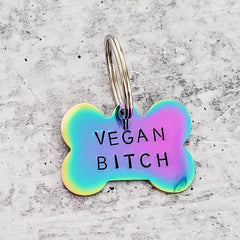 VEGAN BITCH Pet Tag Salt and Sparkle